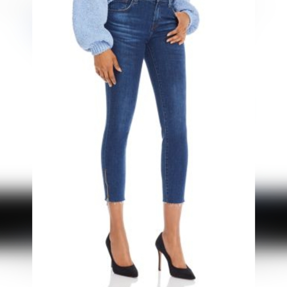 Y2k American Eagle Outfitters Hi-rise Ankle Zip Crop Super Stetch Jean Denim